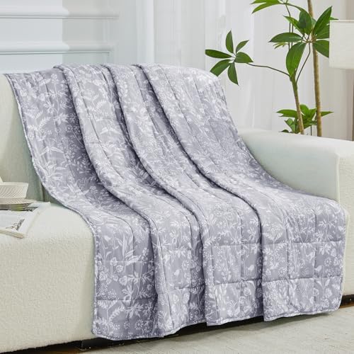 yescool Weighted Blanket for Adults 20lbs Twin Size, 48" x 72", Pearl Grey