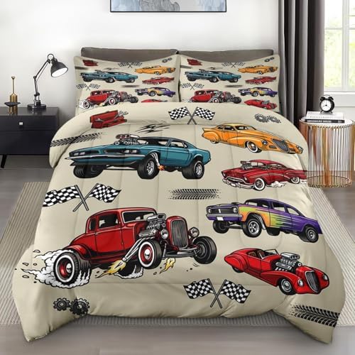 Pamnest Cars Twin Comforter Set, 2 Pieces Boys Truck Bedding, All Season