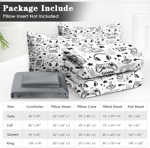 WeCozy 5 Pieces Twin Comforter Set for Boys - Gaming Bedding for Kids