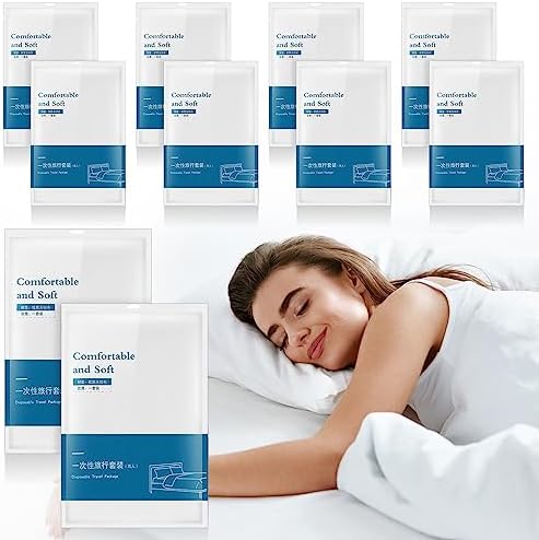 Preboun 10 Sets Disposable Bed Sheets for Travel Queen Size