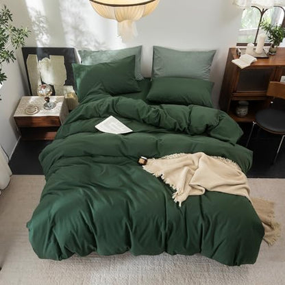 FOSSA Duvet Cover Set 100% Washed Cotton Linen Feel California King