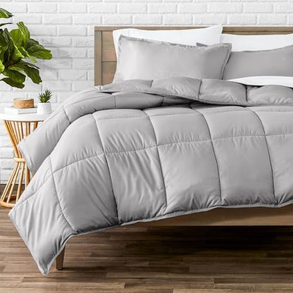 Bare Home Full Comforter Set - 1800 Ultra Soft (Full, Light Grey)