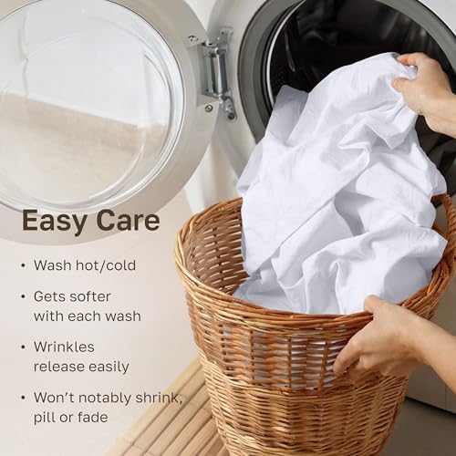 California Design Den Pack of 6 Soft 100% Cotton Cal King Sheet Set, White