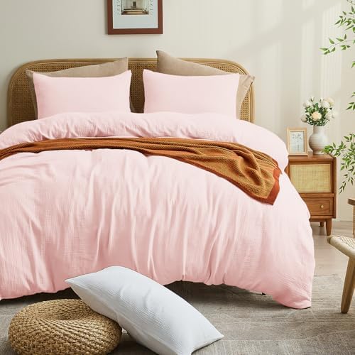 MEISHANG Muslin Duvet Cover King Size - 100% Organic Cotton