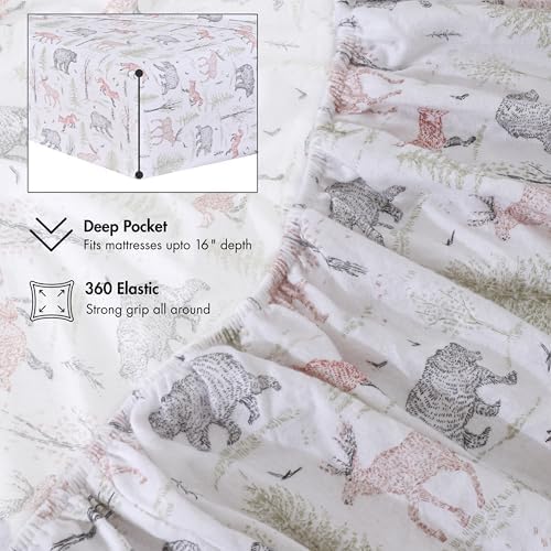 RUVANTI Flannel Sheets Full Size, Wildwood Tapestry