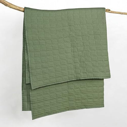 Levtex Home Cloud Waffle - Throw - Waffle Textured - Forest Green - Throw (50x60in.) - Cotton