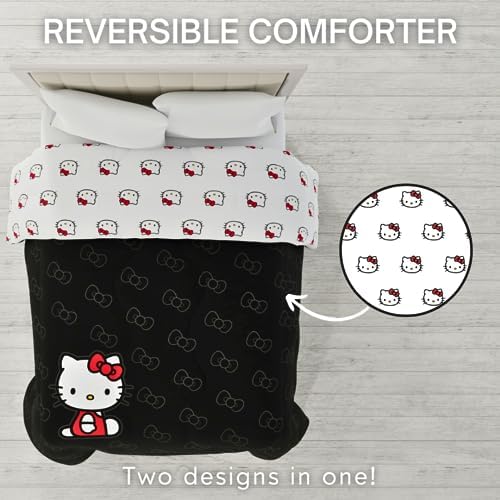 Hello Kitty Bedding Super Soft Cozy Microfiber Reversible Comforter, Full, (Officially Licensed Product) By Franco Collectibles