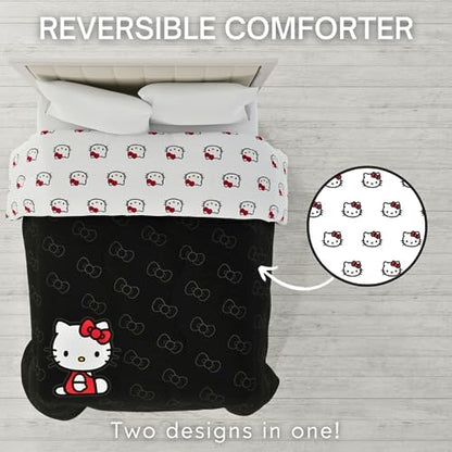 Hello Kitty Bedding Super Soft Cozy Microfiber Reversible Comforter, Full, (Officially Licensed Product) By Franco Collectibles