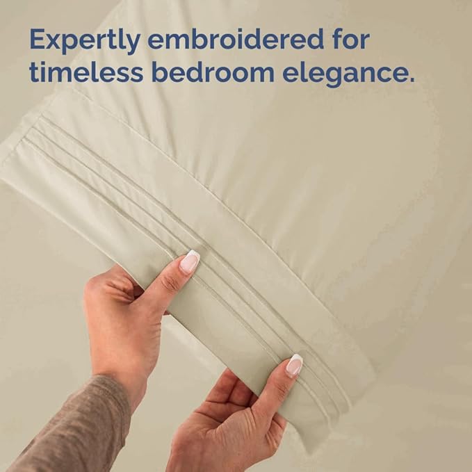 King Standard Pillow Cases Set of 2 - Ultra-Soft Hotel Quality Pillowcase Covers - Comfy, Cozy & Fade Free - Wrinkle Resistant - Machine Washable Pillow Protectors - 2 Piece Set - King Standard Wheat