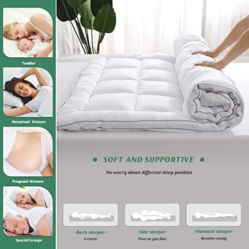 GRT Full Pillowtop Mattress Topper, Rayon from Bamboo Mattress Cover Padded