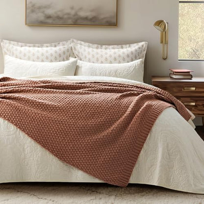 EVERGRACEHOME Chunky Chenille Knit Throw Blanket, 60 x 80, Terracotta Clay