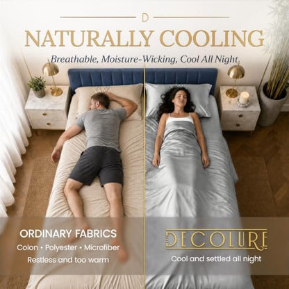 DECOLURE 100% Viscose Derived from Bamboo Sheets Full Size | 4 Pc Bed Set