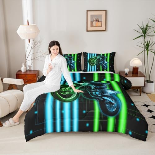 Feelyou Dirt Bike Kids Bedding Set Boys Girls Twin Size