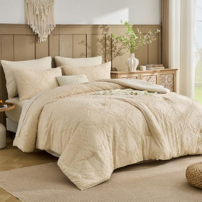 Bohemia Bdding 7 Pieces Tufted Embroidery Boho Comforter Set Boho Bedding Bohemia Comforter Set Queen for Four Seasons King