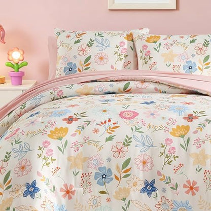 Full Size Comforter Sets for Girls - 7 Pieces Floral Full Size Bedding Sets