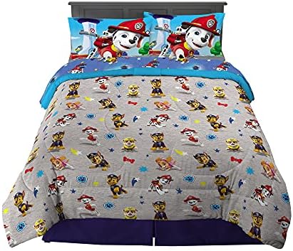 Franco Paw Patrol Kids Bedding Super Soft Comforter And Sheet Set, 5 Piece Full Size, (Official) Nickelodeon, 39 x 75 Inch