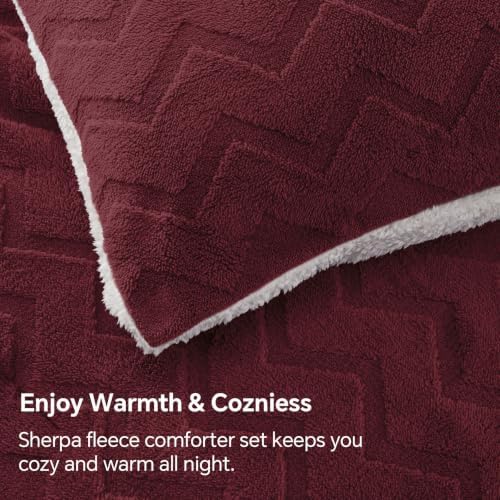 BEDELITE Fluffy Sherpa Queen Comforter Set,Caramel