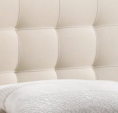 Modway Lily Tufted Linen Fabric Upholstered King Headboard in Ivory