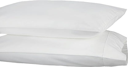 Linen Home 500 Thread Count King Pillowcase Set | 100% Long-Staple Cotton Pillow Cases | Soft & Smooth Luxury Satin Set of 2 Pillowcases | 4 Inch Z Hem | White