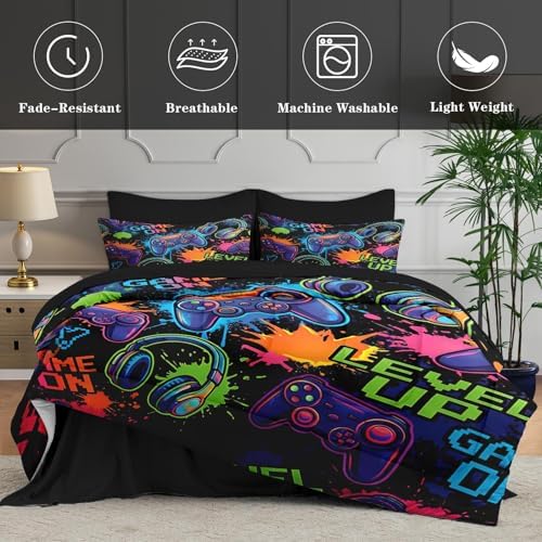 WeCozy 7 Pieces Full Comforter Set for Boys - Gaming Bedding for Kids