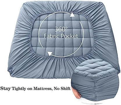 EASELAND California King Mattress Pad Pillow Top Mattress Topper Cotton Top