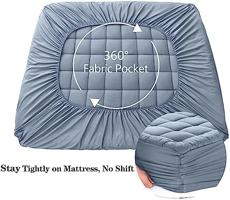 EASELAND Queen Size Mattress Pad Pillow Top Mattress Topper Cotton Top