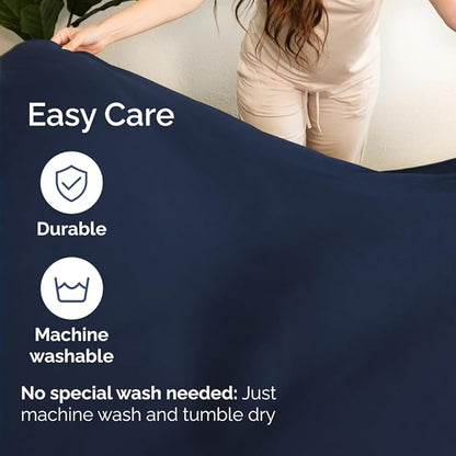 Bulk Case Pack of 10 Sheet Sets - (10) Complete Split King Size Sheet Sets with Deep Pockets - Wholesale Bulk Bedding for Hotels, Spas & Airbnbs - Breathable & Wrinkle Free - (Split King, Navy Blue)