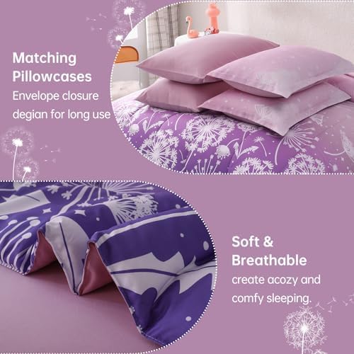 Dinjoy Girls Comforter Set 7 Pieces, Queen Size Colorful Ombre Rainbow Bedding Set, Bed in A Bag for Kid Teen Girls (1 Comforter, 1 Flat Sheet, 1 Fitted Sheet, 2 Pillow Shams, 2 Pillowcases)