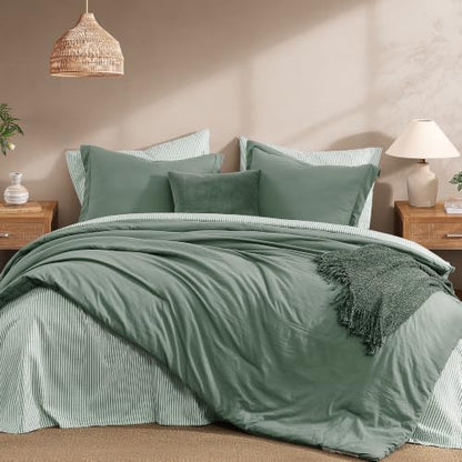 Monbix King Size Comforter Set-7 Pieces Soft Bed in a Bag King Bedding Set