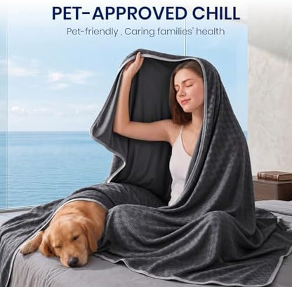 Topcee Cooling Blanket 90"x90" for Hot Sleepers Summer Cold Blanket