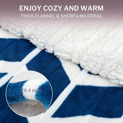 VENTIMI Heated Blanket Twin, 9 Heat Levels & 2-10 Hours Auto Off, Navy