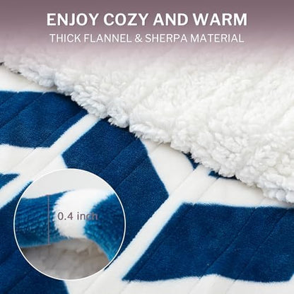 VENTIMI Heated Throw Blanket, 5 Heat Levels & 3 Hours Auto Off, Navy