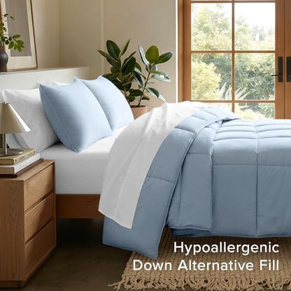 Bare Home Comforter Set - 1800 Ultra Soft (Twin/Twin XL, Dusty Blue)