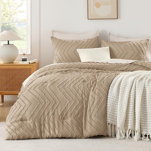 Andency Taupe Oversized King Comforter Set 120x98 Extra Large