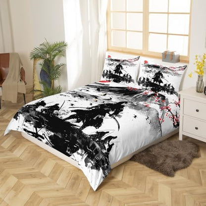 Feelyou Japanese Samurai Duvet Cover Queen Size Boys Girls Teens