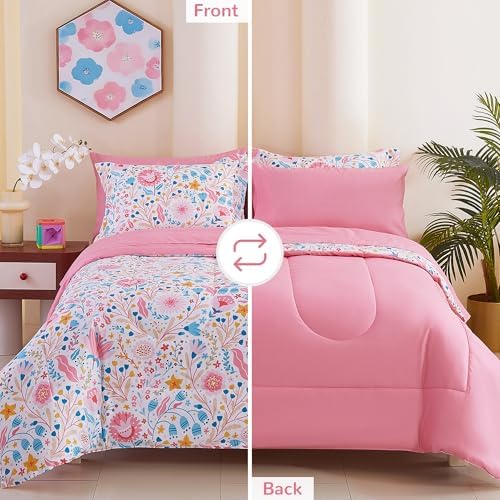 Viviland Kids Full Bedding Sets, Girls Comforter, Floral