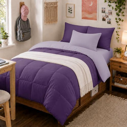 Anluoer Twin Comforter Set, 5 Piece Bed in a Bag Twin Bedding Sets