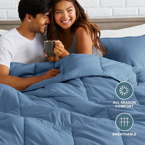 Bare Home Comforter Set - 1800 Ultra Soft (Cal King, Coronet Blue)