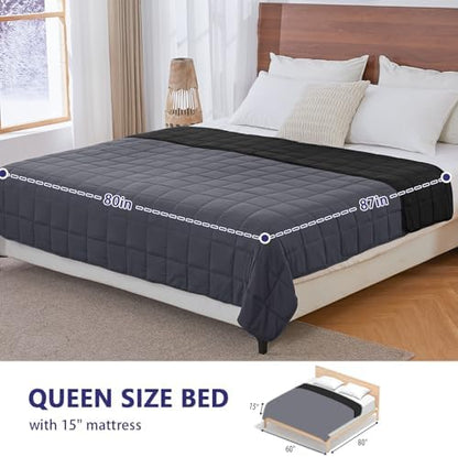 yescool King Size Weighted Blanket for Adults 30lbs, 80” x 87”, Black