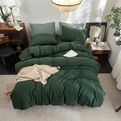 FOSSA Duvet Cover Set 100% Washed Cotton Linen Feel Super King Plus