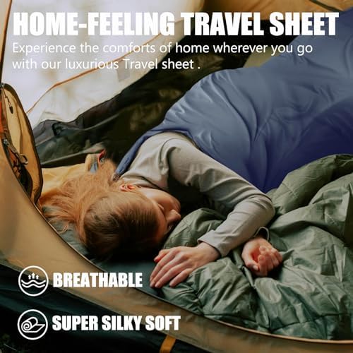 Frelaxy Ultralight Sleeping Bag Liner, Compact Travel Sheet, 3 Sizes