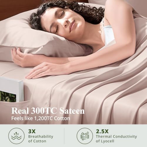 Bamboo Viscose Sheet Set Twin Size, Cooling Sheets Bed Set 3pcs
