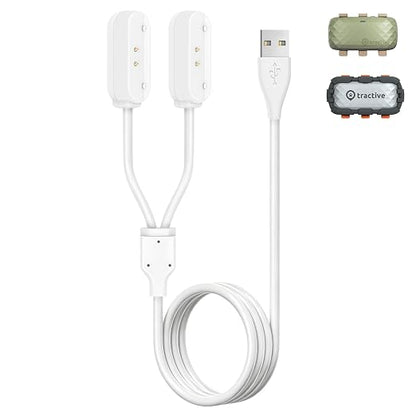 2-in-1 Magnetic Fast Charging Cable | Compatible with Tractive GPS Tracker for Dogs | Durable USB Charger Cord for Pet Smart GPS Devices (White)