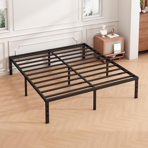 Hafenpo 12 Inch Full Bed Frame, Under Bed Storage, Black