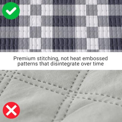 King Quilt-Lightweight Bedspread Plaid Quilt King Size Quilt Bedding Set