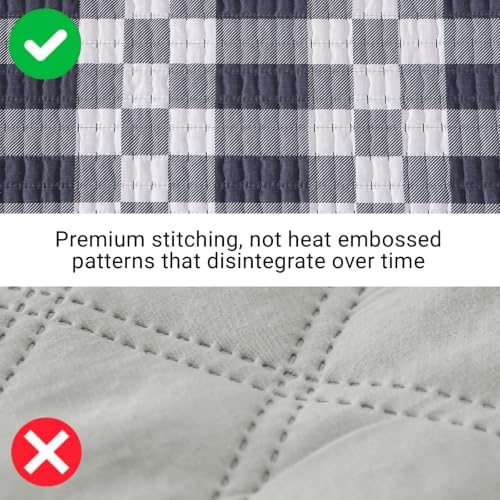 Queen Quilt-Lightweight Bedspread Plaid Quilt Queen Size Quilt Bedding Set