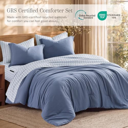 BLOOMHAVEN Oversized King Comforter Set-7 Pieces Soft Recycled Bed in a Bag