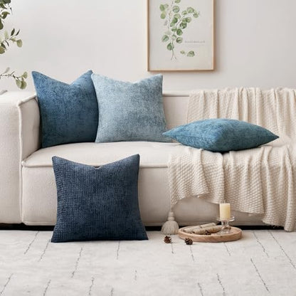 MIULEE Decorative Couch Throw Pillow Covers 16x16 Inch Coastal Blue 2 Pack