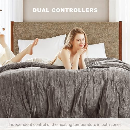 Degrees of Comfort Twin Heated Blanket, Fleece Electric Blanket for Bed