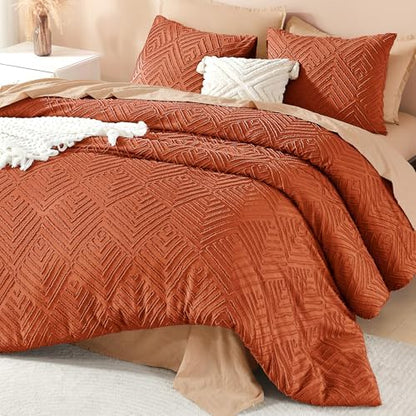 Litanika King Size Comforter Set, 3 Pieces Tufted Boho Bedding Set